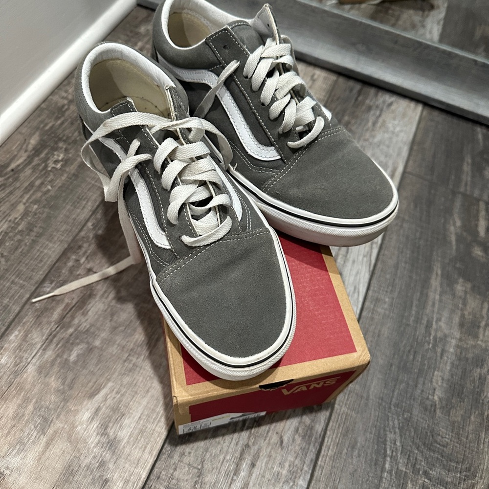 Vans Men's Charcoal and White Sneakers